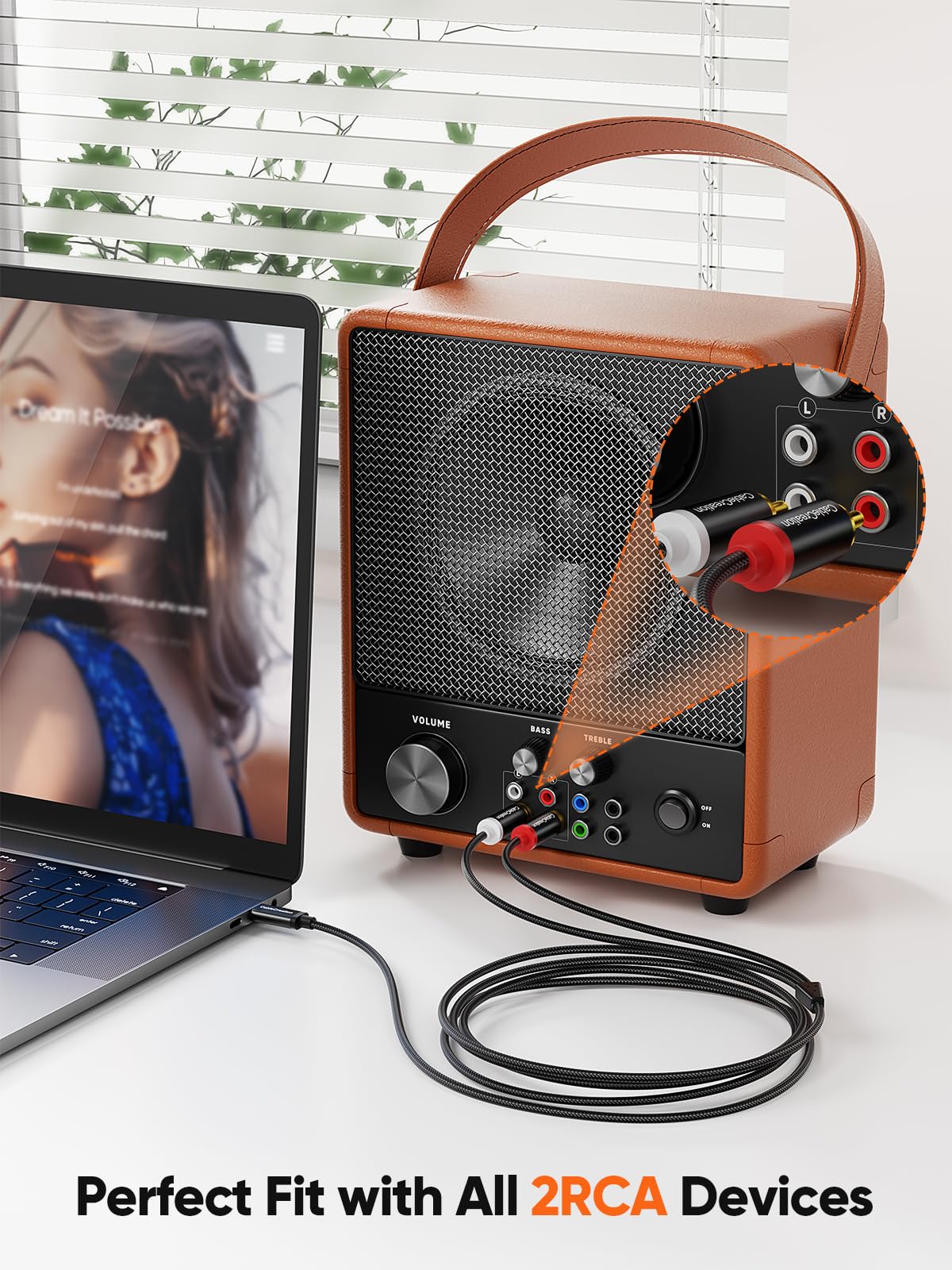 CableCreation Y-split RCA design enables flexible stereo output