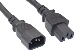 Cablelera front view showing C14 and C15 connectors and secure fit benefit