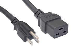 Cablelera NEMA5-15P to C19 power cord, 10ft, ideal for servers and routers.