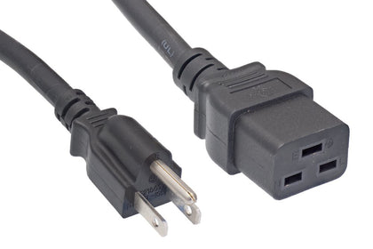 Cablelera NEMA5-15P to C19 power cord, 10ft, ideal for servers and routers.