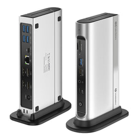 Cable Matters 16-in-1 dock front view with many ports for versatility.