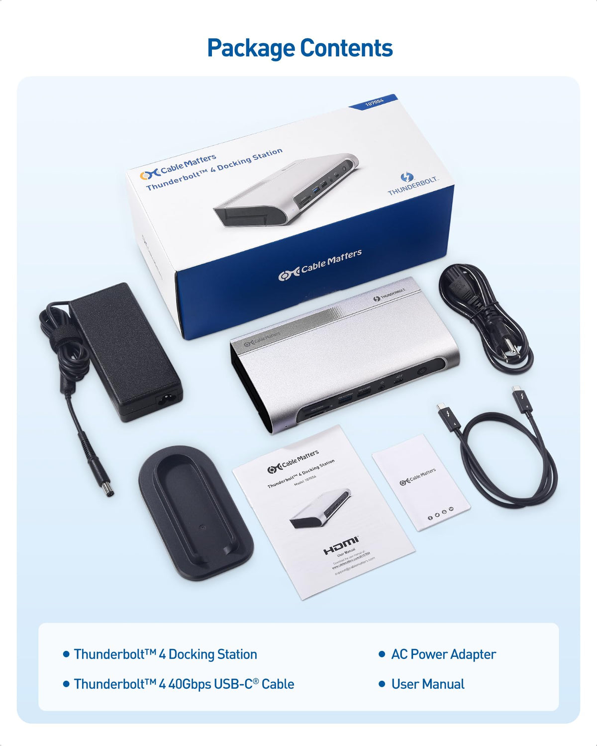 Cable Matters USB ports enable fast data transfer.