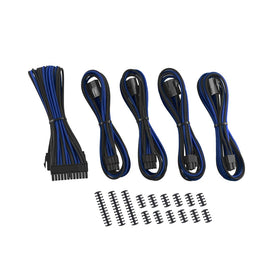 CableMod 8+8 ModMesh extension kit in black and blue enhances PC aesthetics.