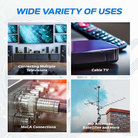 Cables Direct Online label and specs visible to confirm frequency range and product compatibility