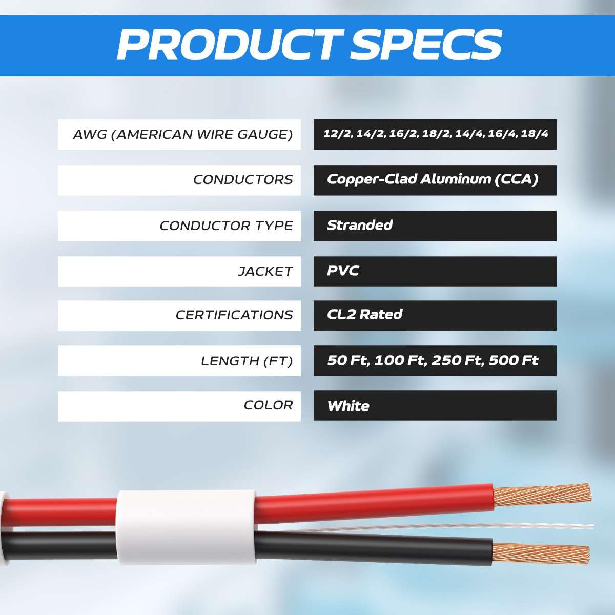 Cables Direct Online Easy Pull Box packaging with length marks for easy budgeting.
