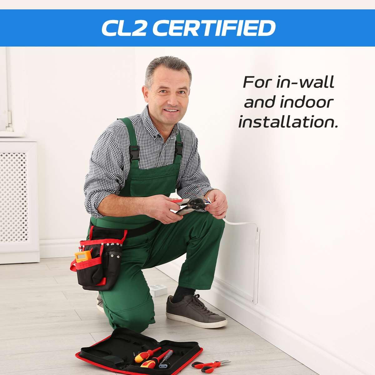 Cables Direct Online in-wall installation visual showing clean routing.