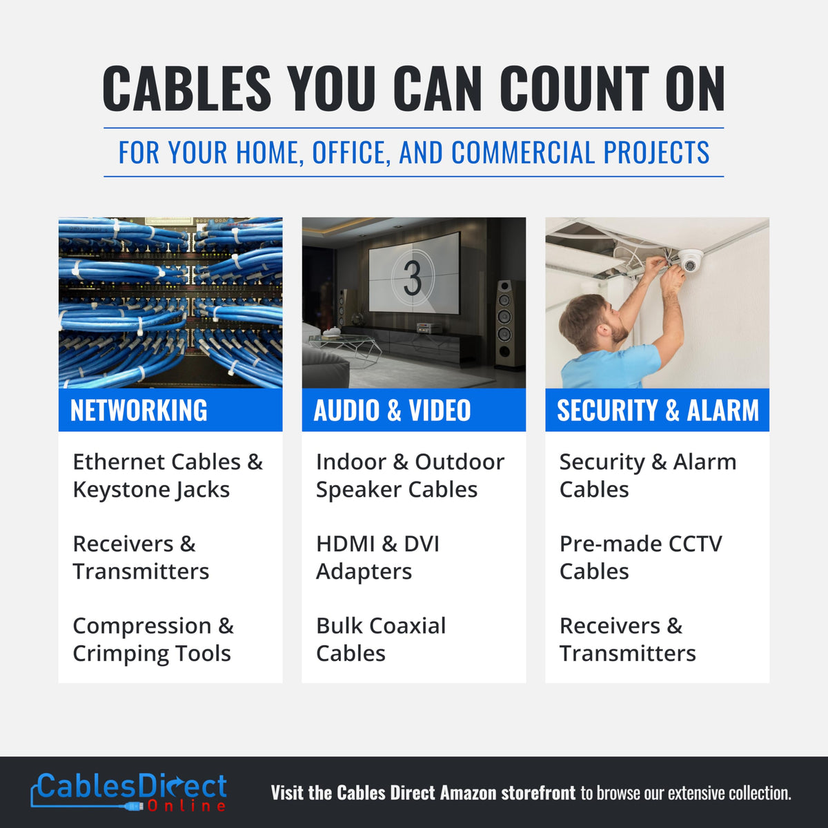 Cables Direct Online bulk cable suitable for LED lighting setups
