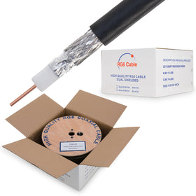 Cables Direct Online RG6 coaxial cable reel, 500 ft, for reliable home installations.