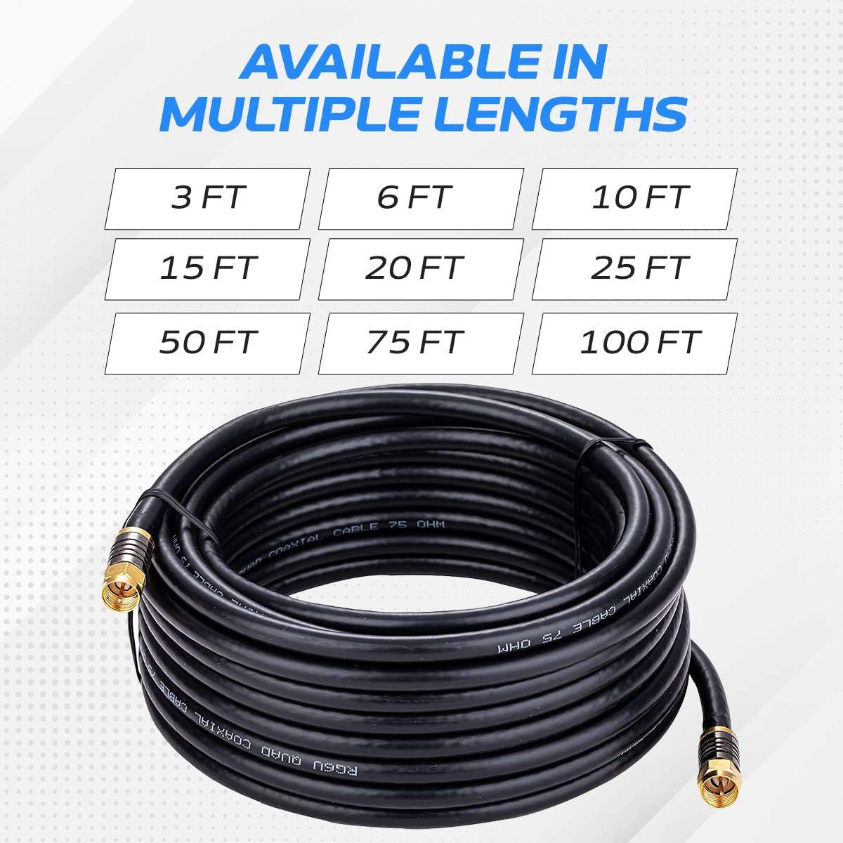 Cables Direct Online RG6 cable used for satellite dish setup outdoors.