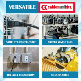 CablesAndKits 15A/125V rated power cable suitable for servers and printers.