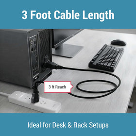 CablesAndKits 15A-125V rated power cord with rugged construction.