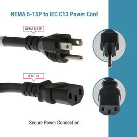 CablesAndKits 3ft black cord for desk setups and workstations.