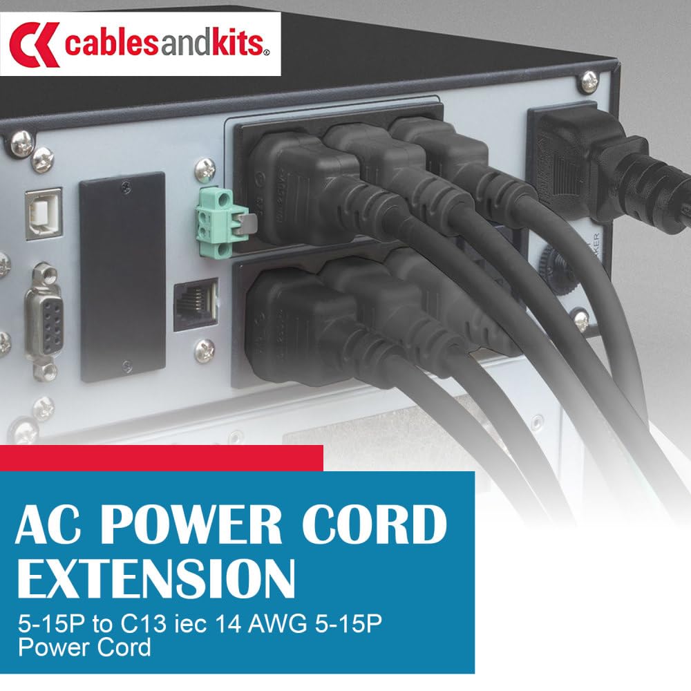 CablesAndKits black 14 AWG SJT jacket for durable high-current performance.