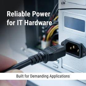 CablesAndKits black 4ft power cable provides durable connection for PCs and monitors.