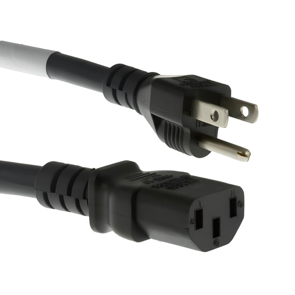 CablesAndKits heavy-duty power cord front view, 10ft, reliable PC power
