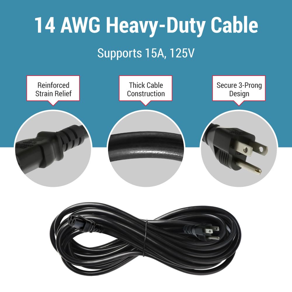 CablesAndKits power cord in use between PC and monitor for stable power