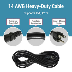CablesAndKits power cord in use between PC and monitor for stable power