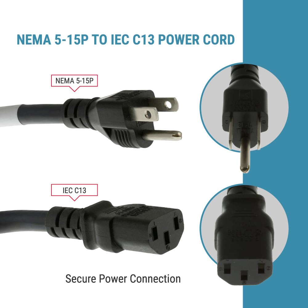 CablesAndKits NEMA 5-15P male end close-up showing secure plug for offices.