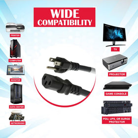 CablesAndKits NEMA 5-15P to IEC 60320-C13 connector enables versatile device compatibility.