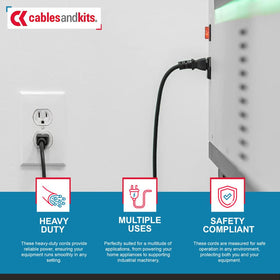 CablesAndKits tidy 5 ft cord for office setups delivering steady power.