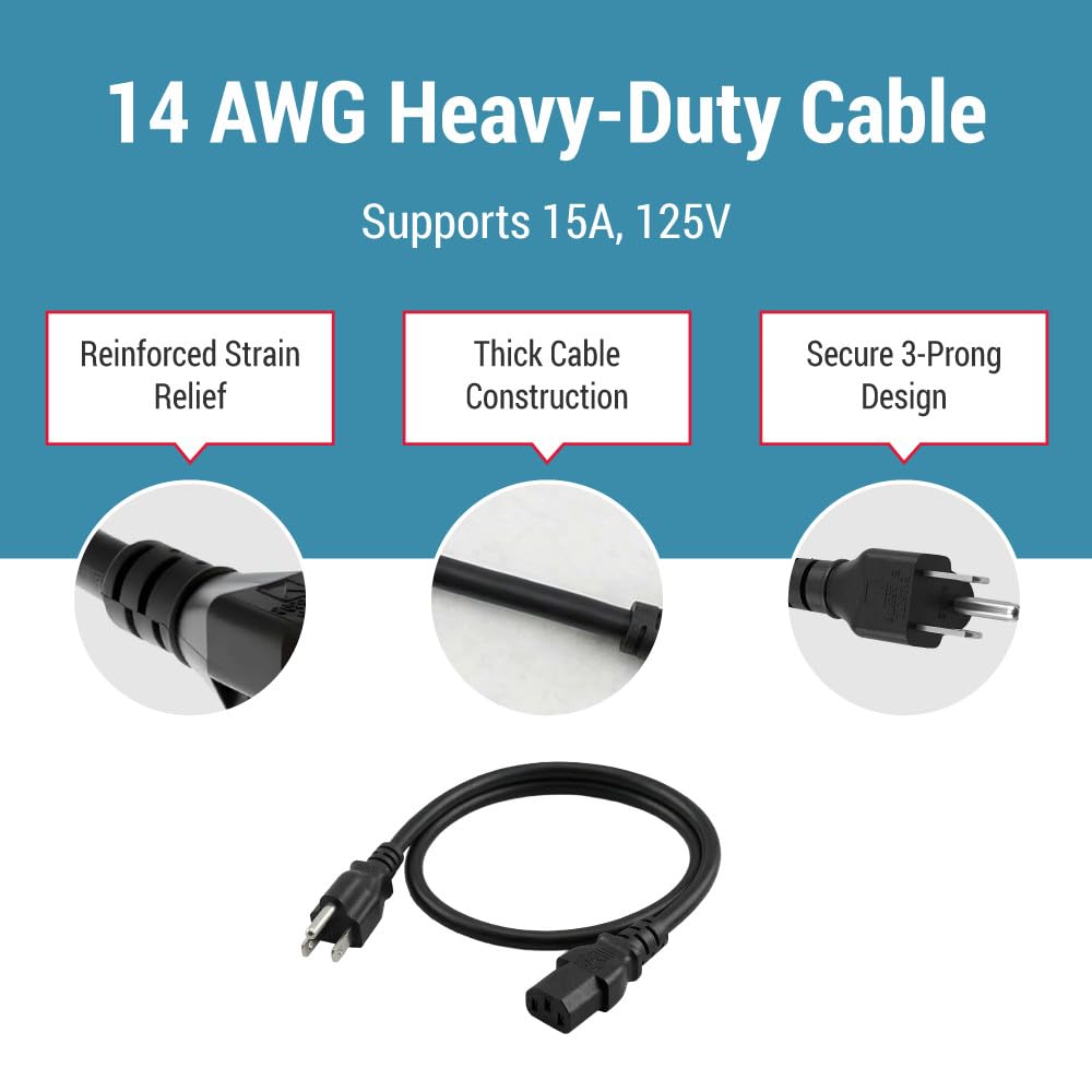 CablesAndKits PC, monitor, and workstation setup powered with a single sturdy cord.