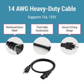 CablesAndKits PC, monitor, and workstation setup powered with a single sturdy cord.
