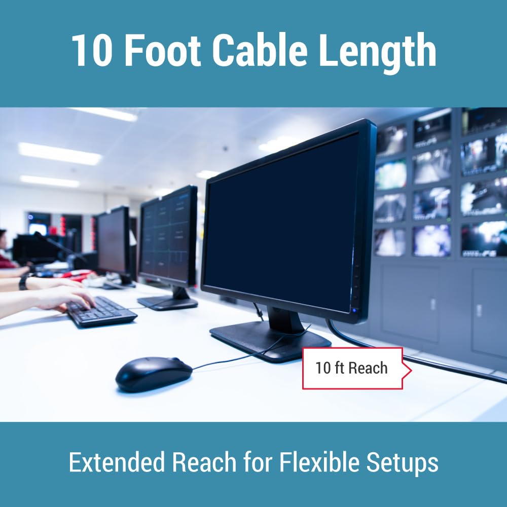 CablesAndKits PC and monitor setup using 10ft power cord