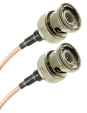 CablesOnline BNC male connector close-up showing gold-plated contacts