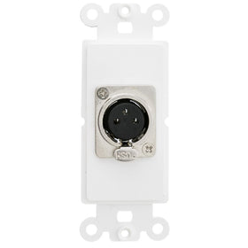 CableWholesale front view decora wall plate showing neat XLR connection benefit