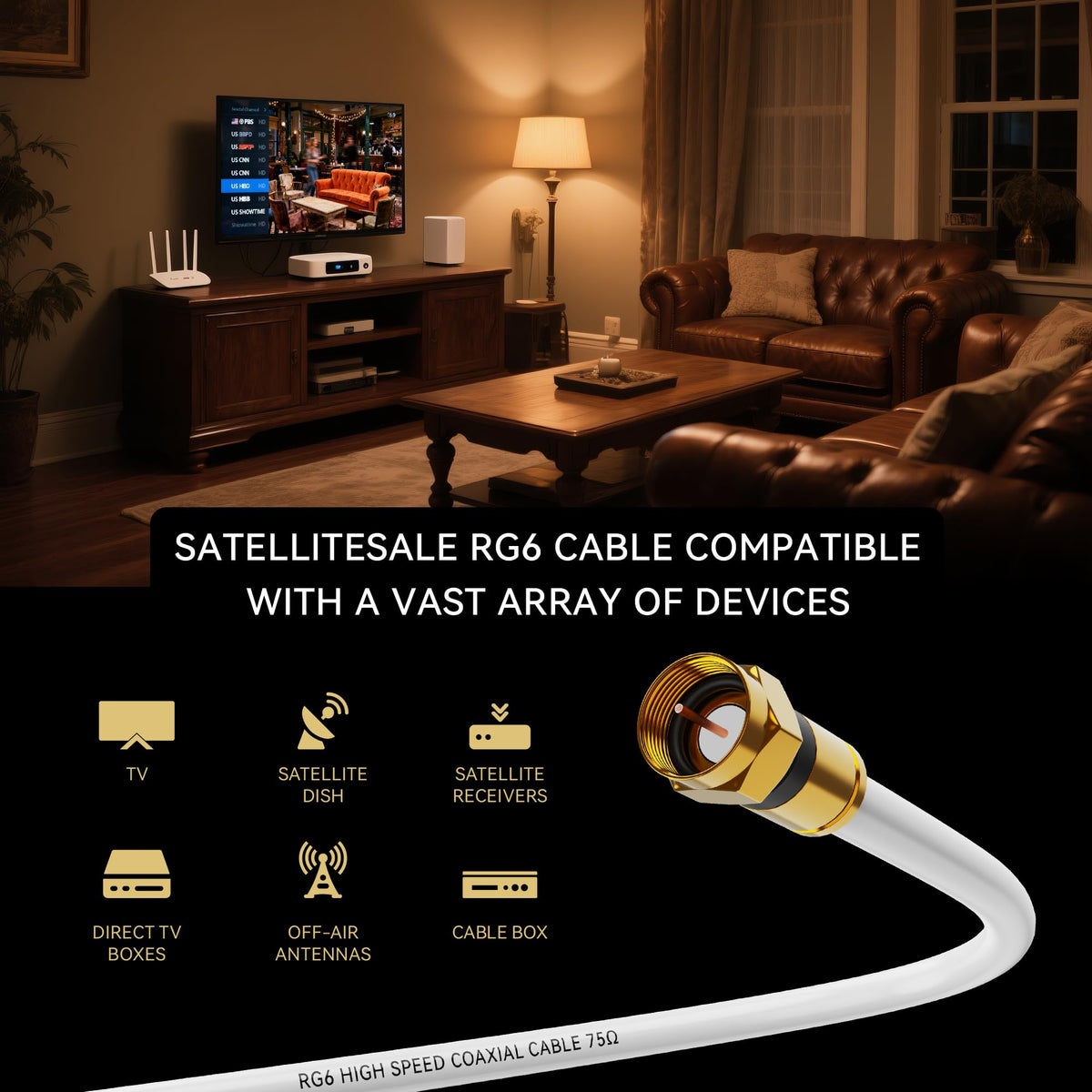 Cablism RG6 product card with warranty and hassle-free support.