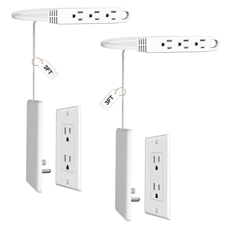 CABOCASA 3ft extension cord with ultra-flat plug blends into walls for tidy spaces