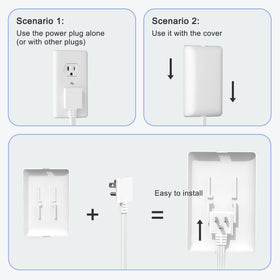 CABOCASA detachable outlet cover attached to top receptacle, protects children