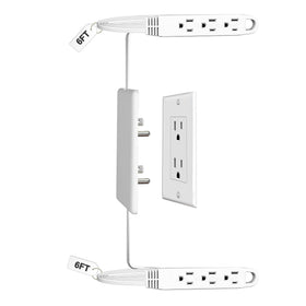 CABOCASA dual 6FT outlet concealer with flat plug for a sleek, clutter-free wall.