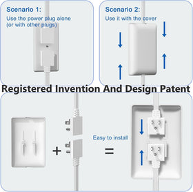 CABOCASA three outlets per side expand power access from a single wall.