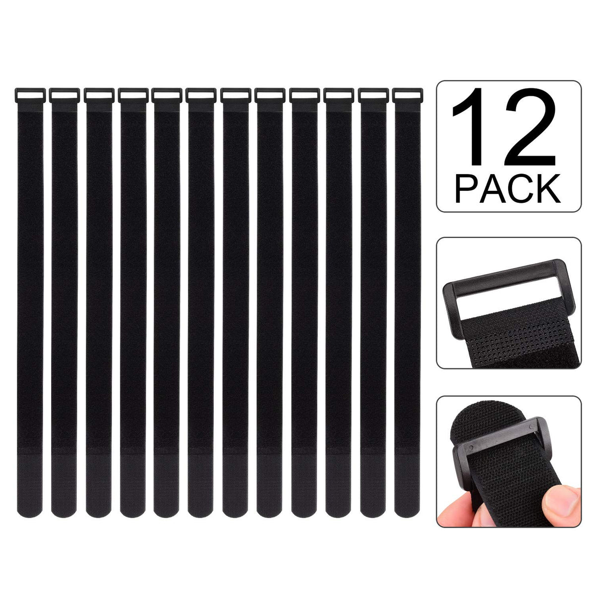 Cacturism heavy-duty black cable ties suitable for thick bundles