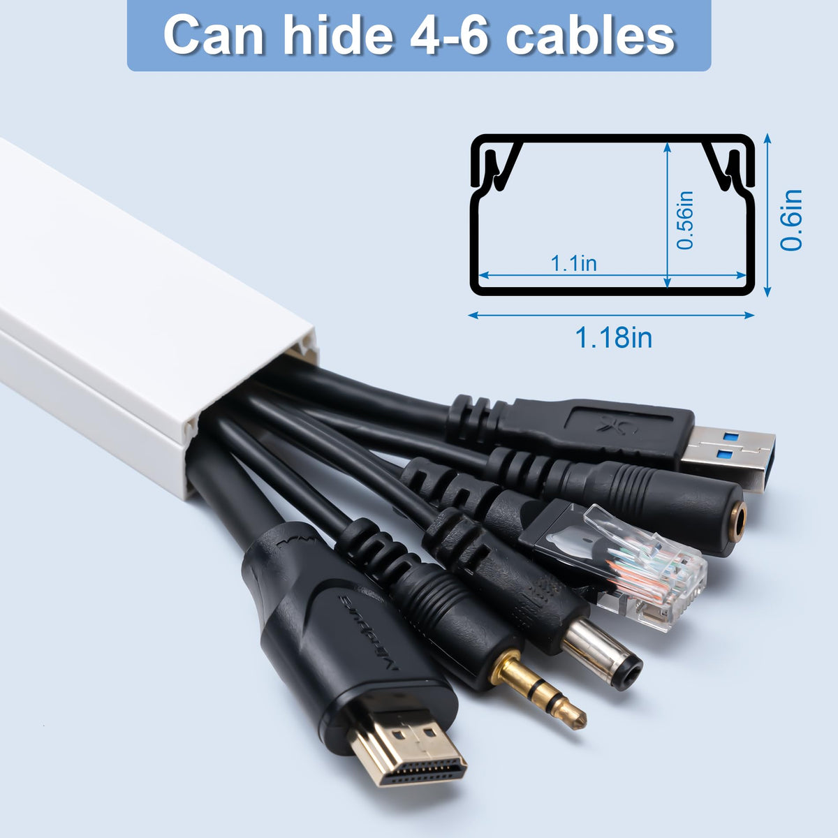 CADONO cuttable and paintable cord cover blends with wall decor.
