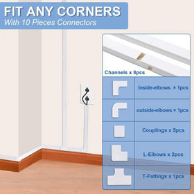 CADONO wall-mounted TV setup with cord hider keeps cables tidy.