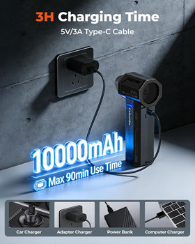 Cafovidia electric air duster 10000mAh battery life.