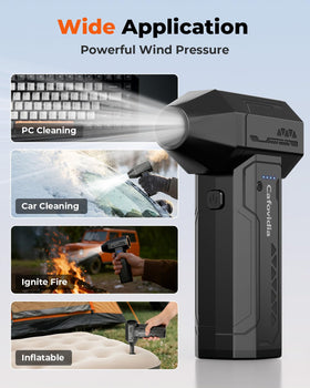 Cafovidia electric air duster LED light aids precision cleaning.