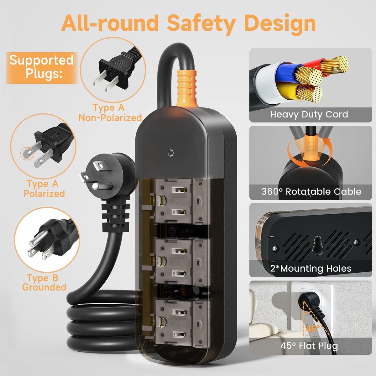 CAKINKON product label and UL sticker close-up confirming safety compliance benefit