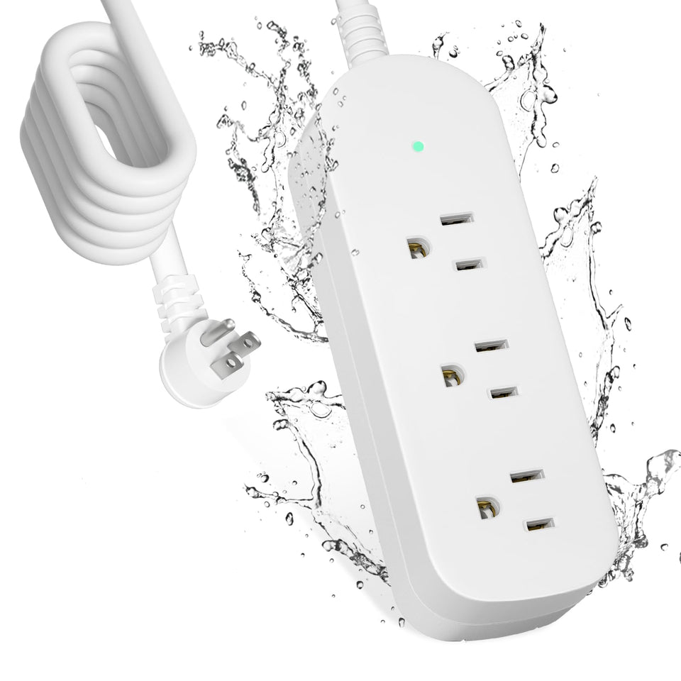 CAKINKON outdoor power strip with three outlets for reliable weatherproof use.