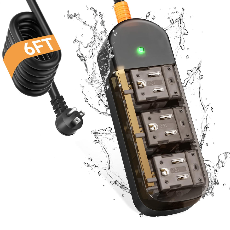 CAKINKON outdoor power strip exterior showing weatherproof shell for outdoor use