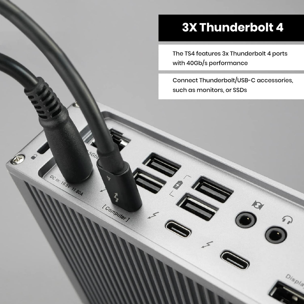 CalDigit TS4 USB-A and USB-C ports for fast peripheral expansion