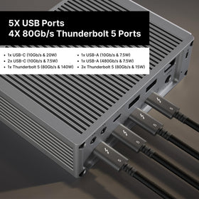 Caldigit TS5 aluminum chassis provides safe, efficient cooling during heavy use.