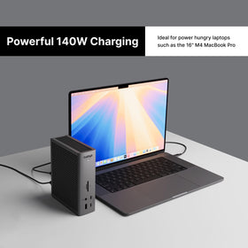 CalDigit TS5 Plus aluminum heat sink keeps temperatures in check.