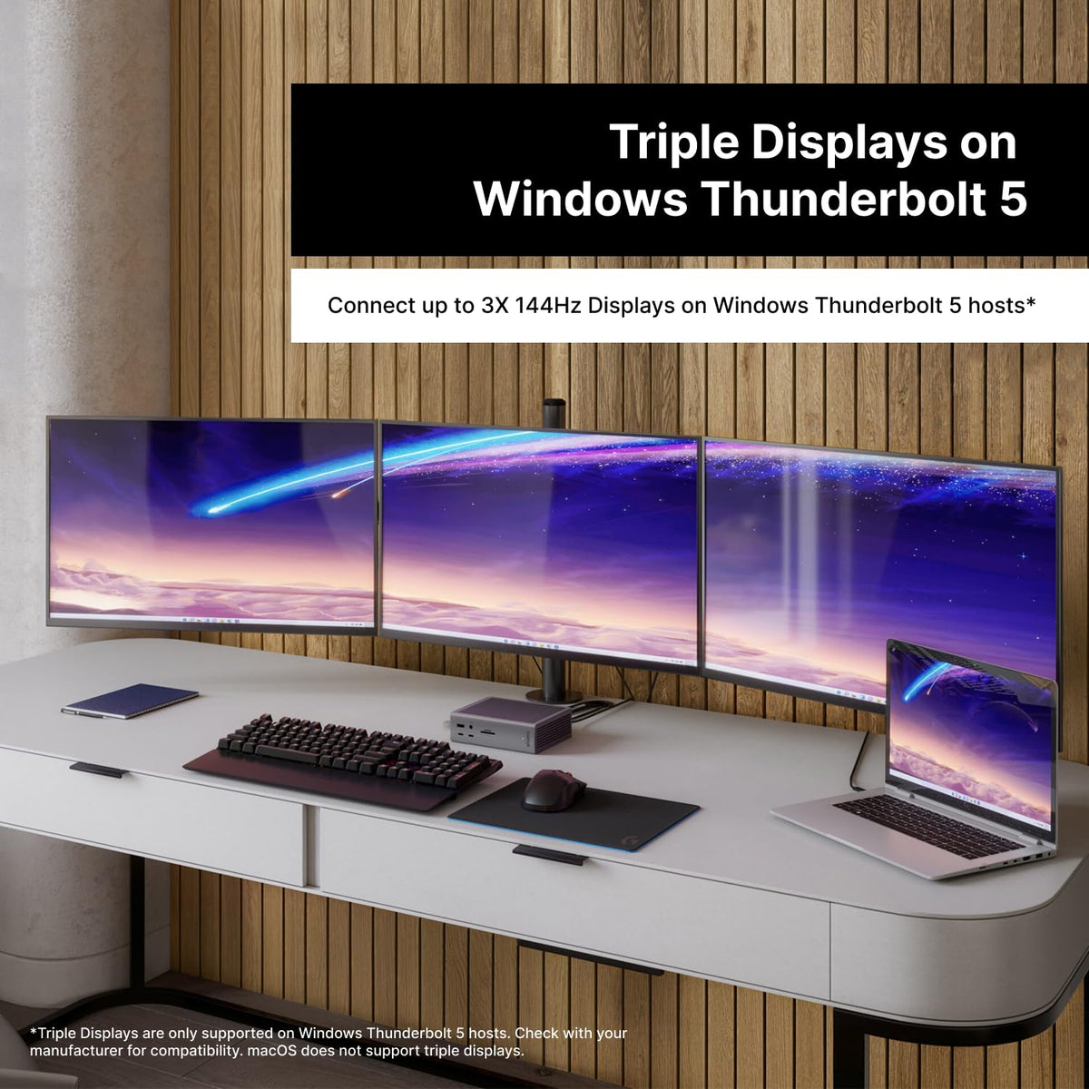 CalDigit TS5 Plus dual USB controllers prevent USB bottlenecks.