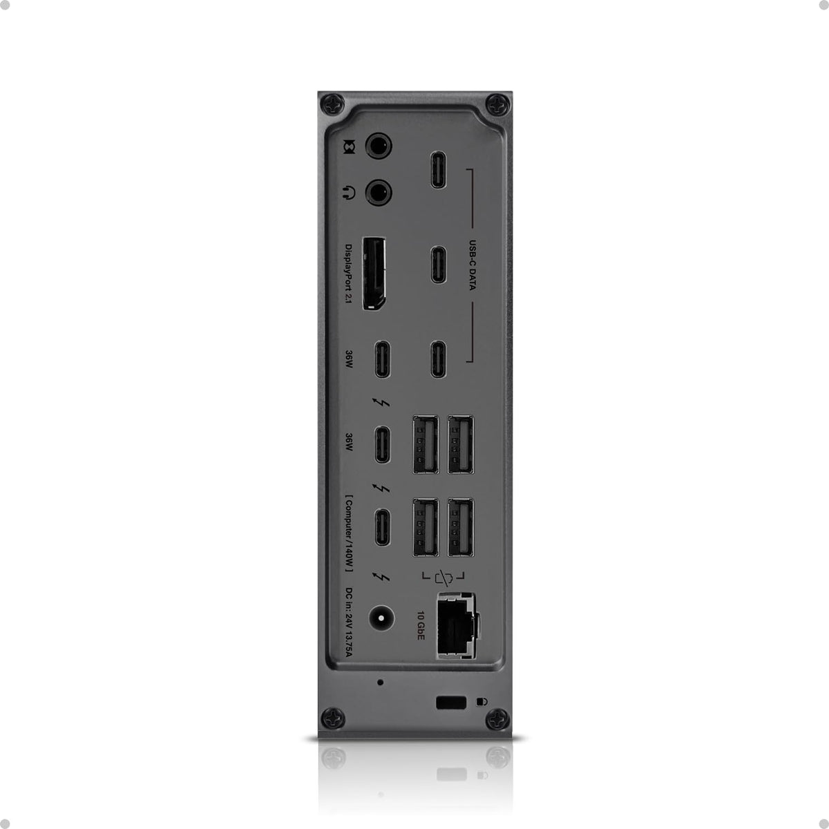 CalDigit TS5 Plus thunderbolt ports deliver ultra-fast data transfers.