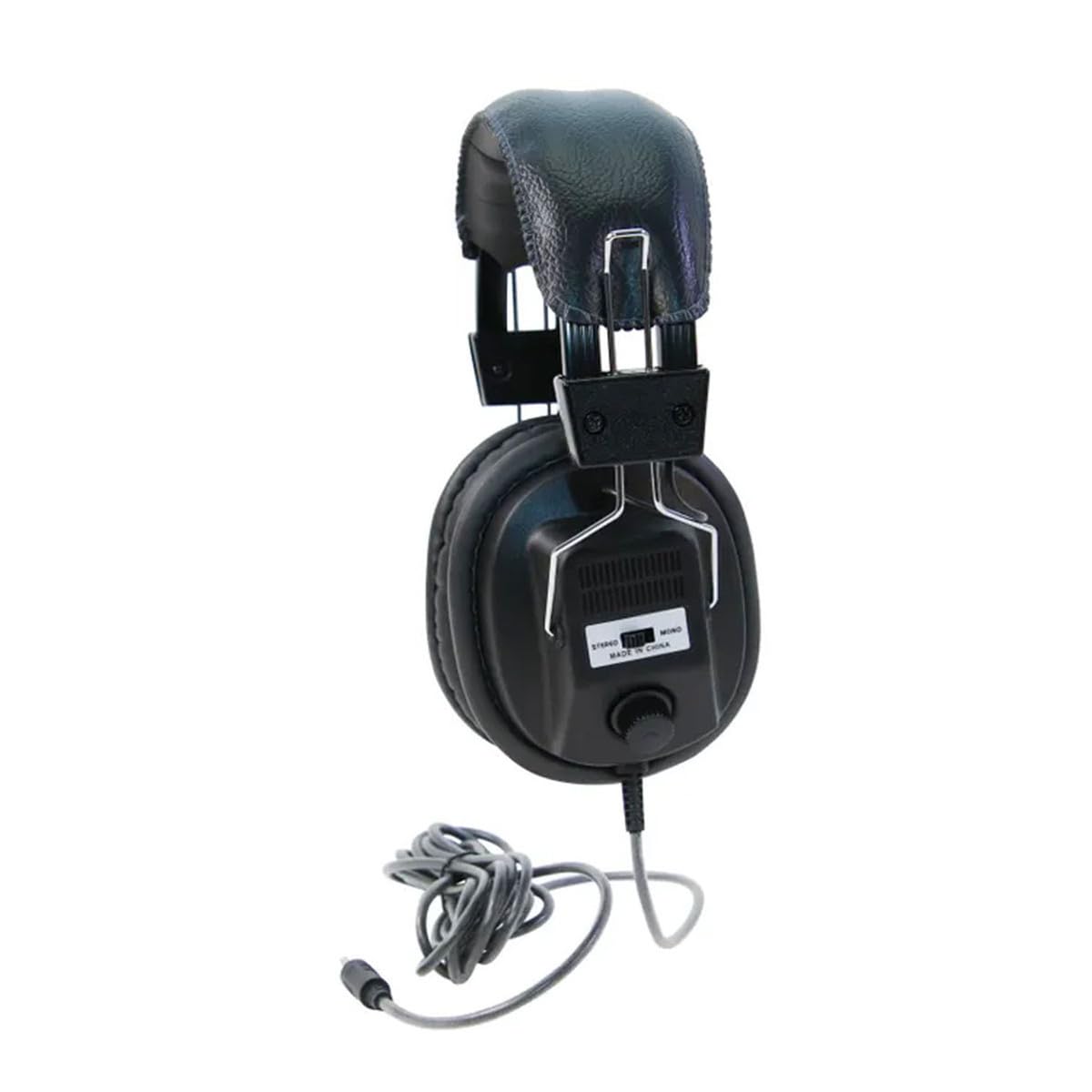 Califone 3068AV coiled cord extended for flexible movement during long sessions.