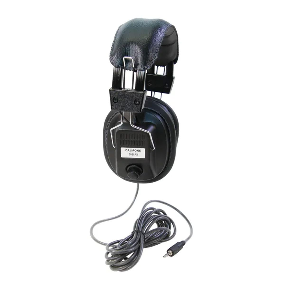 Califone 3068AV volume knobs on each ear cup for quick, precise adjustment.
