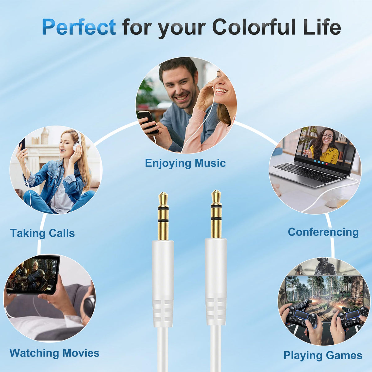 Callez Beats cable packaging and contents in white